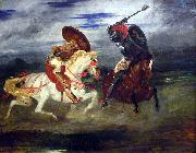 Eugene Delacroix Combat de chevaliers dans la campagne oil painting reproduction
